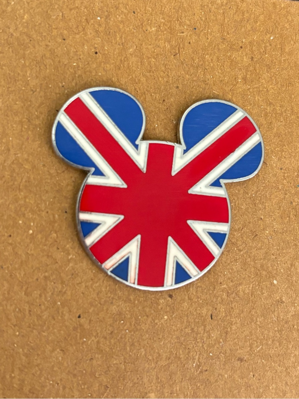 Mickey Shaped United Kingdom Flag Disney Pin